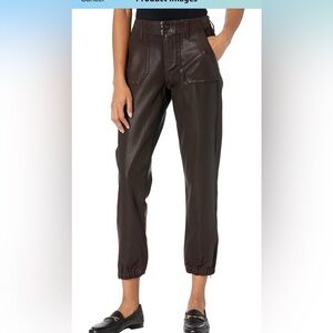 PAIGE Brown Wax Coating Jogger Denim Pants